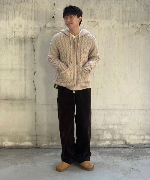 WORK ON BODY OFF（ワークオンボディオフ）の「ベロセミワイドワンタッチコットンコーデュロイパンツ【ブラウン】（その他パンツ・メンズ・ブラウン・LARGE/X-LARGE/MEDIUM）」の2枚目の写真
