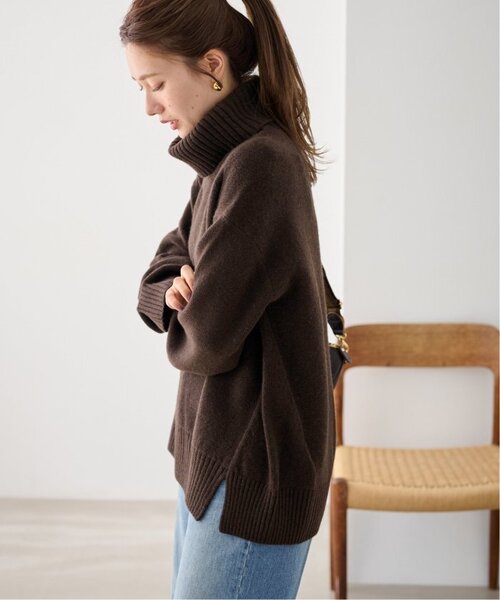 FRAMeWORK（フレームワーク）の「≪一部カラーWEB限定 / 追加≫AQUA タートルプルオーバー 3（ニット/セーター・レディース・ネイビー/ライトグレー/サックスブルー/ブラウン系その他/ブラック・FREE）」の9枚目の写真