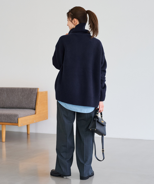 【新品未使用】FRAMeWORK AQUA タートルプルオーバー ニット ≪WEB先行追加≫AQUA タートルプルオーバー（ニット/セーター