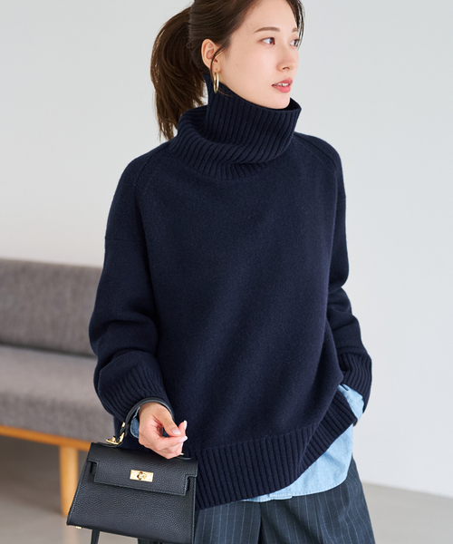 FRAMeWORK（フレームワーク）の「≪一部カラーWEB限定 / 追加≫AQUA タートルプルオーバー 3（ニット/セーター・レディース・ネイビー/ライトグレー/サックスブルー/ブラウン系その他/ブラック・FREE）」の15枚目の写真