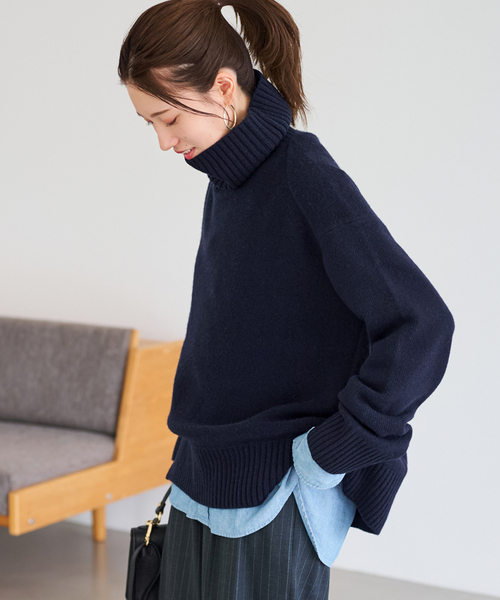 FRAMeWORK（フレームワーク）の「≪一部カラーWEB限定 / 追加≫AQUA タートルプルオーバー 3（ニット/セーター・レディース・ネイビー/ライトグレー/サックスブルー/ブラウン系その他/ブラック・FREE）」の17枚目の写真