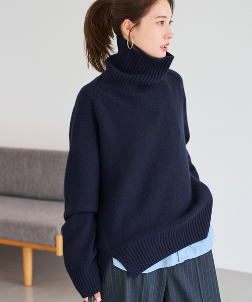 FRAMeWORK（フレームワーク）の「≪一部カラーWEB限定 / 追加≫AQUA タートルプルオーバー 3（ニット/セーター・レディース・ネイビー/ライトグレー/サックスブルー/ブラウン系その他/ブラック・FREE）」の18枚目の写真