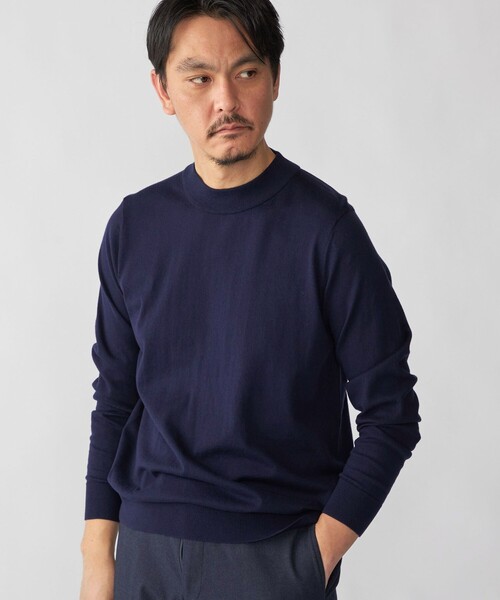 SHIPS:〈手洗い可能〉HANDFRAME 16ゲージ コットン/ウール モック