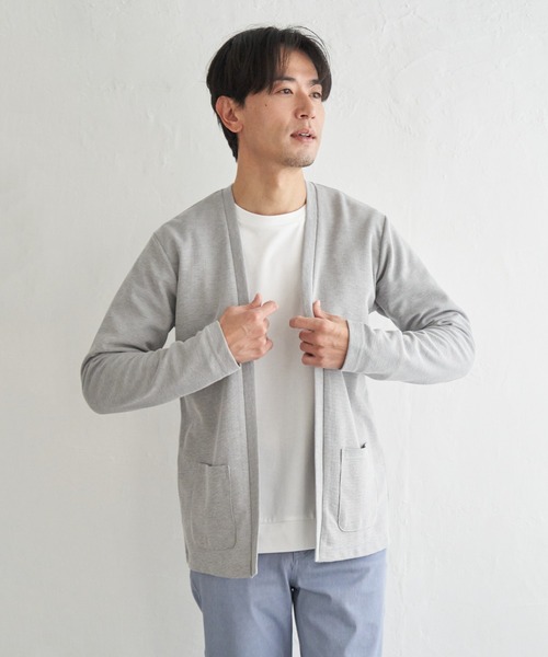 ikka(イッカ)の「ダブルフェイスDRY鹿の子カーディガン(カーディガン/ボレロ・メンズ・ブラック/ベージュ/ネイビー/グレー・M/L/XL/S)」の9枚目の写真