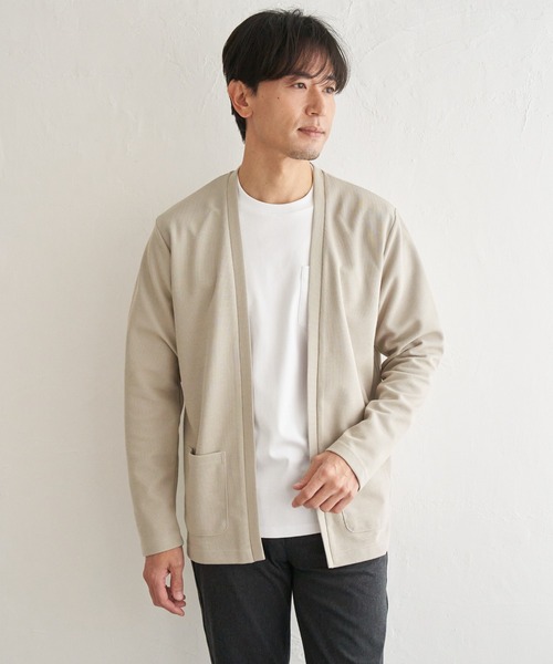 ikka(イッカ)の「ダブルフェイスDRY鹿の子カーディガン(カーディガン/ボレロ・メンズ・ブラック/ベージュ/ネイビー/グレー・M/L/XL/S)」の14枚目の写真