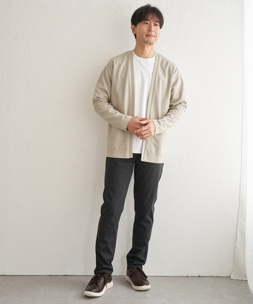 ikka(イッカ)の「ダブルフェイスDRY鹿の子カーディガン(カーディガン/ボレロ・メンズ・ブラック/ベージュ/ネイビー/グレー・M/L/XL/S)」の15枚目の写真
