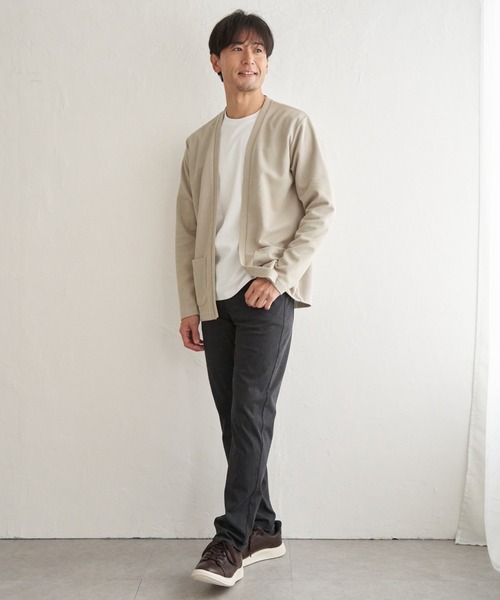 ikka(イッカ)の「ダブルフェイスDRY鹿の子カーディガン(カーディガン/ボレロ・メンズ・ブラック/ベージュ/ネイビー/グレー・M/L/XL/S)」の16枚目の写真