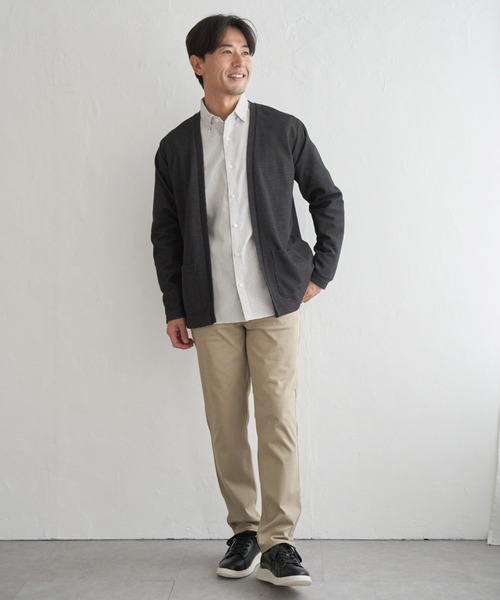ikka(イッカ)の「ダブルフェイスDRY鹿の子カーディガン(カーディガン/ボレロ・メンズ・ブラック/ベージュ/ネイビー/グレー・M/L/XL/S)」の8枚目の写真