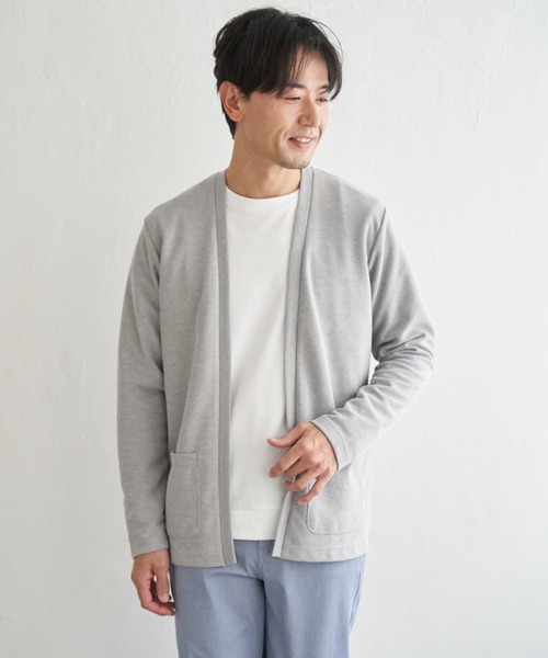 ikka(イッカ)の「ダブルフェイスDRY鹿の子カーディガン(カーディガン/ボレロ・メンズ・ブラック/ベージュ/ネイビー/グレー・M/L/XL/S)」の10枚目の写真