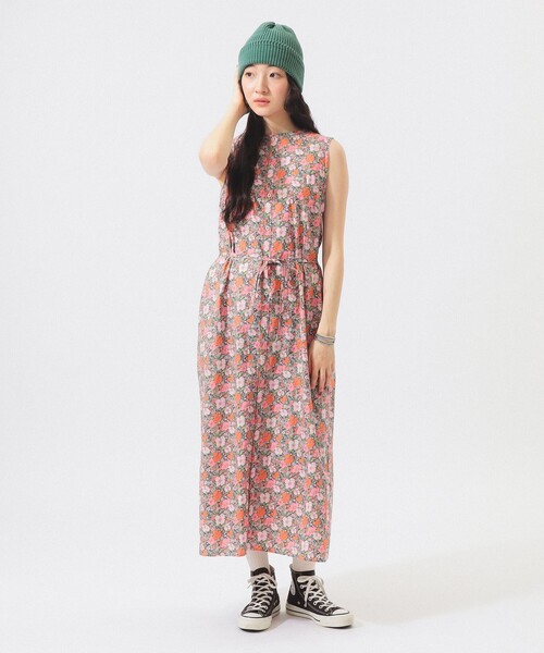 BEAMS BOY(ビームスボーイ)の「リバティ ベルト ノースリーブ ワンピース(ワンピース・レディース・ピンク/イエロー・ONE SIZE)」の1枚目の写真