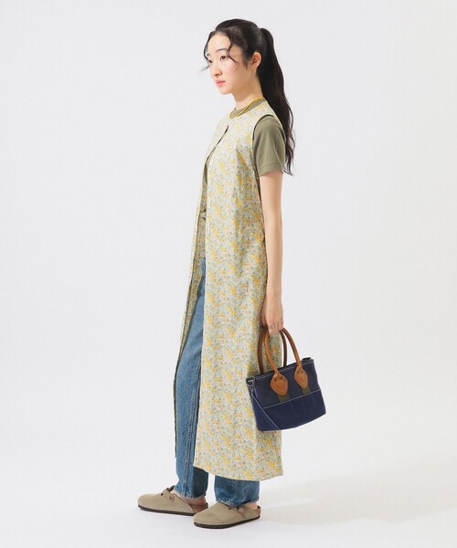 BEAMS BOY(ビームスボーイ)の「リバティ ベルト ノースリーブ ワンピース(ワンピース・レディース・ピンク/イエロー・ONE SIZE)」の2枚目の写真