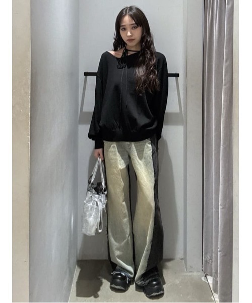 新色追加】ASYMMETRY NECK LOOSE TOPS アシンメトリーネック ルーズ