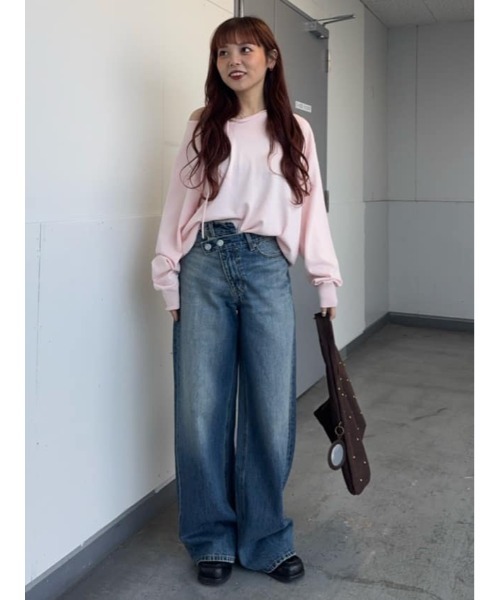 新色追加】ASYMMETRY NECK LOOSE TOPS アシンメトリーネック ルーズ