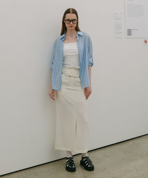 320SHOWROOM（320ショールーム）の「Straight Long Slit Skirt Cream（スカート・レディース・その他・SMALL/MEDIUM）」の2枚目の写真