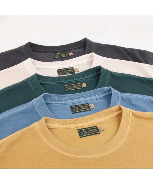 SATURDAY LEISURE CLUB（サタデーレジャークラブ）の「Pigment Dyed T-shirt(Unisex) / Saturday Sports & Racing Club - Ivory（Tシャツ/カットソー・レディース・その他・M/L）」の2枚目の写真