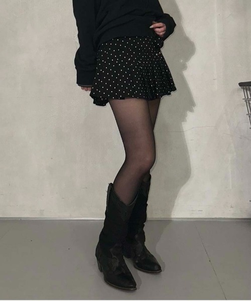 sedacle girl(セダクルガール)の「ドットプリーツミニスカート(スカート・レディース・グレー/ブラック・FREE)」の7枚目の写真