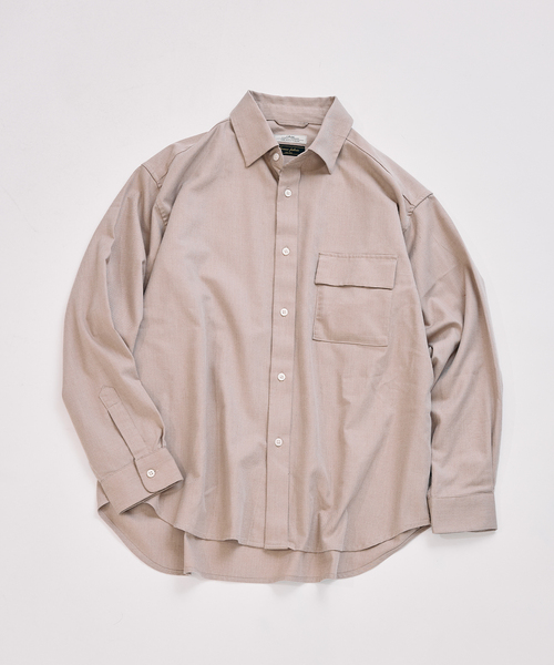 JOURNAL STANDARD relume（ジャーナルスタンダード　レリューム）の「JAMES FABRIC / ジェームスファブリック ソフト ツイルシャツ（シャツ/ブラウス・メンズ・ベージュ系その他/ライトグレー/ライトブルー・LARGE/MEDIUM）」の3枚目の写真