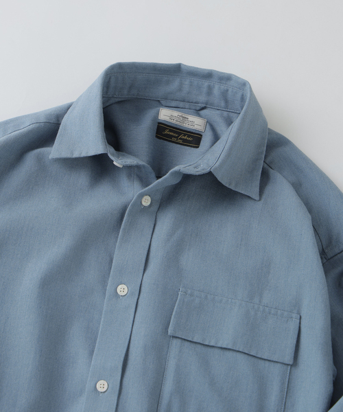 JOURNAL STANDARD relume（ジャーナルスタンダード　レリューム）の「JAMES FABRIC / ジェームスファブリック ソフト ツイルシャツ（シャツ/ブラウス・メンズ・ベージュ系その他/ライトグレー/ライトブルー・LARGE/MEDIUM）」の21枚目の写真