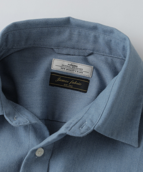 JOURNAL STANDARD relume（ジャーナルスタンダード　レリューム）の「JAMES FABRIC / ジェームスファブリック ソフト ツイルシャツ（シャツ/ブラウス・メンズ・ベージュ系その他/ライトグレー/ライトブルー・LARGE/MEDIUM）」の22枚目の写真