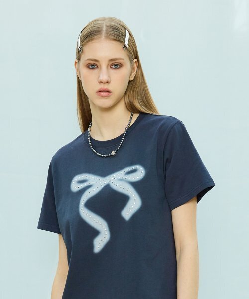 LARTIGENT(ラーティゼン)の「L9 RIBBON T-SHIRT(NAVY)(Tシャツ/カットソー・レディース・その他・FREE)」の2枚目の写真