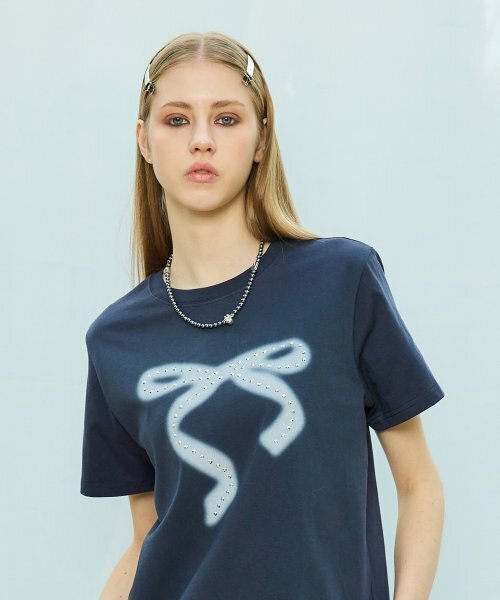 LARTIGENT(ラーティゼン)の「L9 RIBBON T-SHIRT(NAVY)(Tシャツ/カットソー・レディース・その他・FREE)」の3枚目の写真