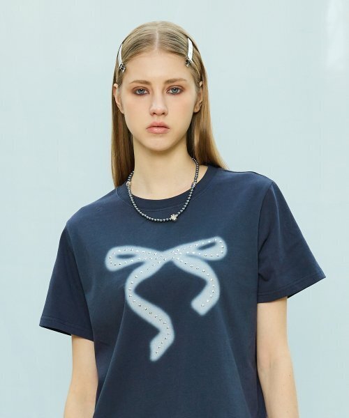 LARTIGENT(ラーティゼン)の「L9 RIBBON T-SHIRT(NAVY)(Tシャツ/カットソー・レディース・その他・FREE)」の4枚目の写真