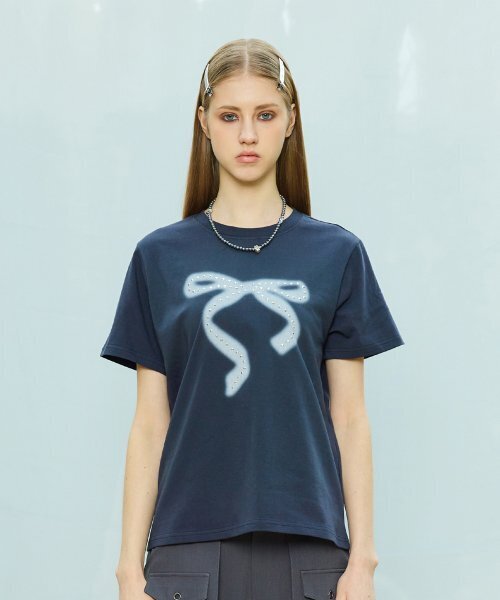 LARTIGENT(ラーティゼン)の「L9 RIBBON T-SHIRT(NAVY)(Tシャツ/カットソー・レディース・その他・FREE)」の5枚目の写真