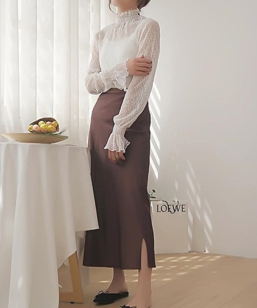 SallyLunn（サリーラン）の「シースルードットチュールトップス（その他トップス・レディース・アイボリー/ブラック/ホワイト・LARGE/MEDIUM）」の9枚目の写真