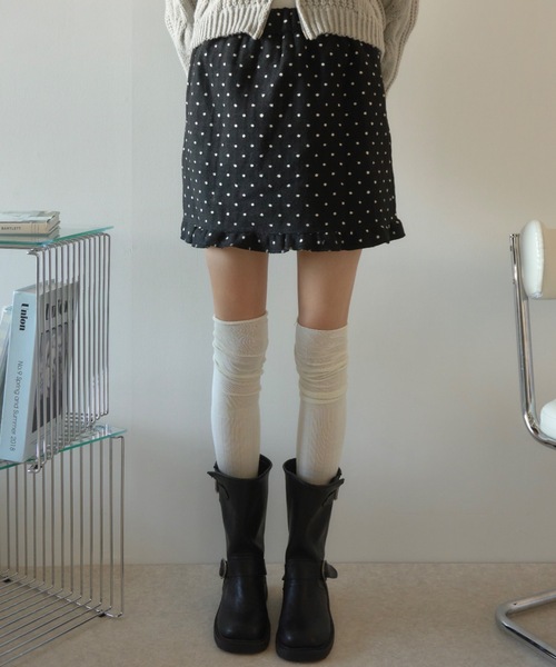 Birthday room(バースデイルーム)の「ドットフリルミニスカート/dot frill mini skirt(スカート・レディース・グレー/ブラック・FREE)」の5枚目の写真