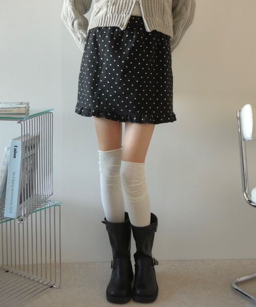 Birthday room(バースデイルーム)の「ドットフリルミニスカート/dot frill mini skirt(スカート・レディース・グレー/ブラック・FREE)」の8枚目の写真