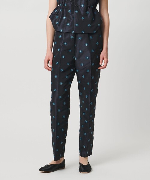 LOEFF(ロエフ)の「<LOEFF>ピンポンツリースポンジ ジャガード パンツ(その他パンツ・レディース・ネイビー・1/0)」の2枚目の写真