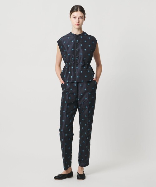 LOEFF(ロエフ)の「<LOEFF>ピンポンツリースポンジ ジャガード パンツ(その他パンツ・レディース・ネイビー・1/0)」の5枚目の写真