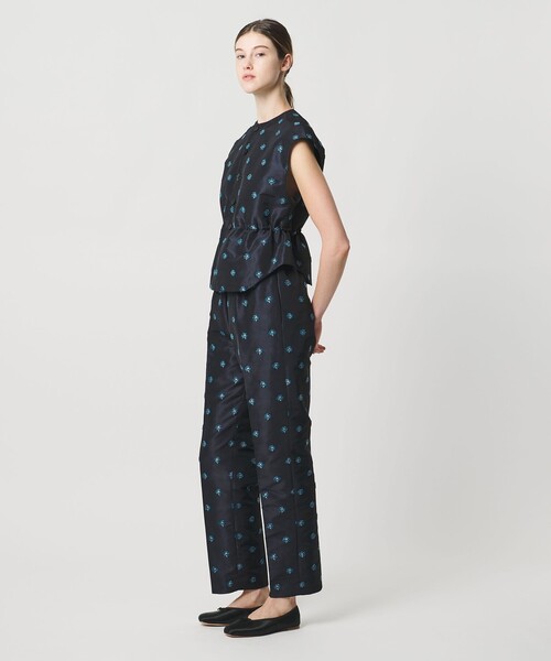 LOEFF(ロエフ)の「<LOEFF>ピンポンツリースポンジ ジャガード パンツ(その他パンツ・レディース・ネイビー・1/0)」の6枚目の写真