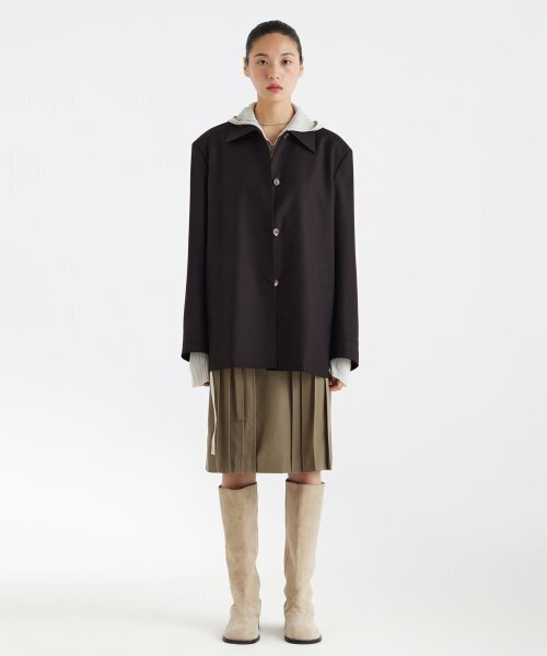 YOUTH(ユース)の「Single Midi Jacket - Brown(トレンチコート・レディース・その他・S/M)」の1枚目の写真