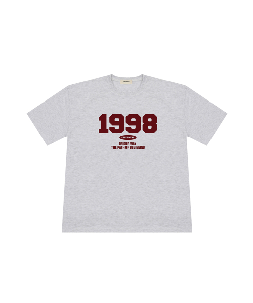 CREEDMENS(クリードマンズ)の「1998ロゴオーバーサイズ半袖Tシャツ(ホワイトメランジ)(Tシャツ/カットソー・メンズ・その他・M/L/XL)」の1枚目の写真