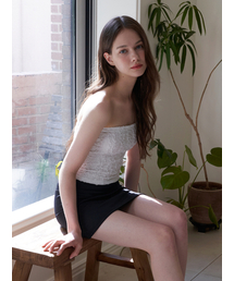 lacy petal tube top - white