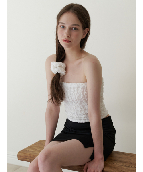 KINDABABY(カインダベイビー)の「lacy petal tube top - white(その他トップス・レディース・ホワイト・FREE)」の3枚目の写真
