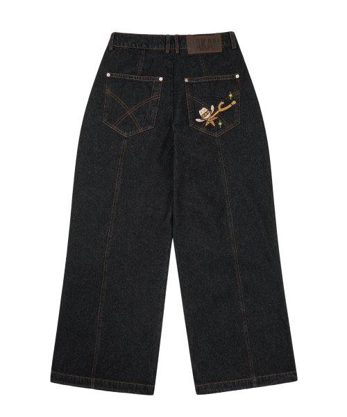 AAKAM（アーカム）の「Knee Pin-Tuck Western Denim Pants (Black)（デニムパンツ・レディース・その他・1/2）」の3枚目の写真