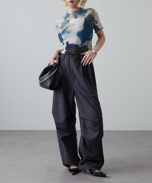 Lui's（ルイス）の「パラシュートスラックスパンツ（カーゴパンツ・レディース・ベージュ/ブラック/チャコールグレー・FREE）」の20枚目の写真