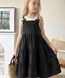 classicalelf（クラシカルエルフ）の「【キッズ】親子リンクコーデ可能◎サッカー素材リボンデザインキャミワンピ（ワンピース）」