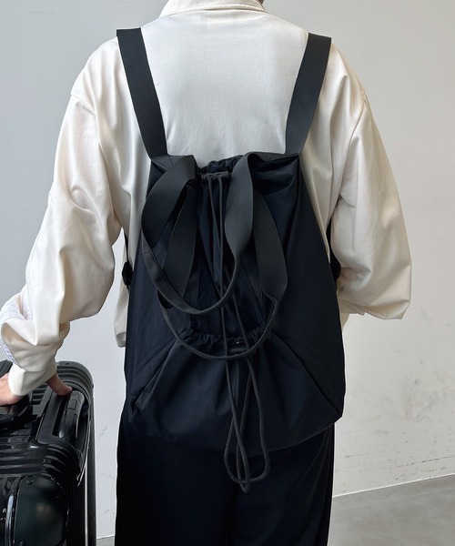 UNDERSTATEMENTs（アンダーステイトメント）の「【ユニセックス】ナイロンテックドローコードナップサック（バックパック/リュック・メンズ・レッド/オフホワイト/ブラック・FREE）」の14枚目の写真