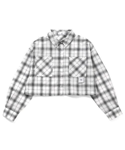 algy(アルジー)の「クロップドチェックシャツ(シャツ/ブラウス・キッズ・オフホワイト/ピンク/サックスブルー・160/150/140/130)」の10枚目の写真