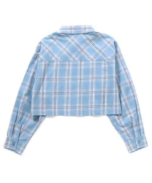 algy(アルジー)の「クロップドチェックシャツ(シャツ/ブラウス・キッズ・オフホワイト/ピンク/サックスブルー・160/150/140/130)」の12枚目の写真
