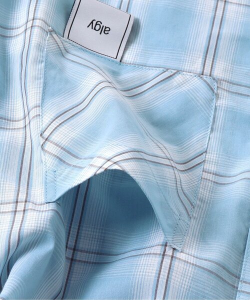 algy(アルジー)の「クロップドチェックシャツ(シャツ/ブラウス・キッズ・オフホワイト/ピンク/サックスブルー・160/150/140/130)」の6枚目の写真