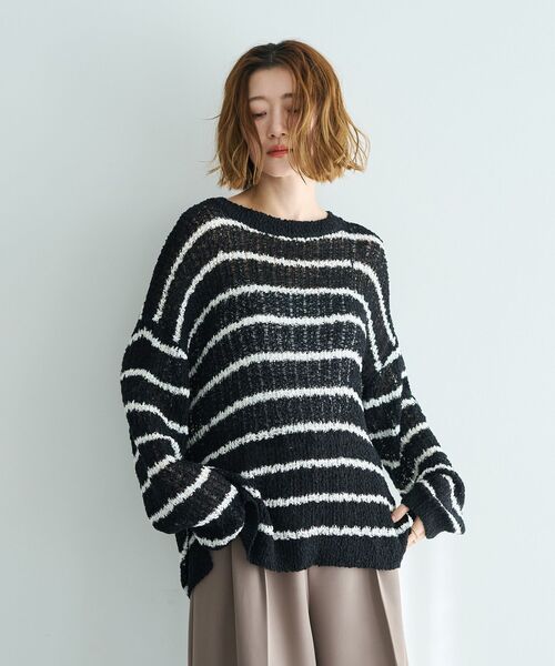 Editt by YECCA VECCA(エディットバイイェッカヴェッカ)の「ルーズニットプルオーバー(ニット/セーター・レディース・ピンク/その他7/アイボリー・FREE)」の4枚目の写真