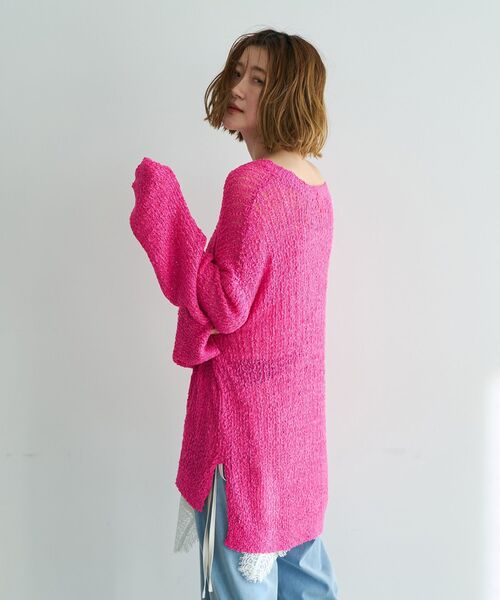 Editt by YECCA VECCA(エディットバイイェッカヴェッカ)の「ルーズニットプルオーバー(ニット/セーター・レディース・ピンク/その他7/アイボリー・FREE)」の8枚目の写真