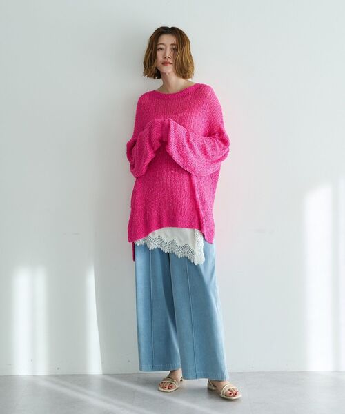 Editt by YECCA VECCA(エディットバイイェッカヴェッカ)の「ルーズニットプルオーバー(ニット/セーター・レディース・ピンク/その他7/アイボリー・FREE)」の11枚目の写真