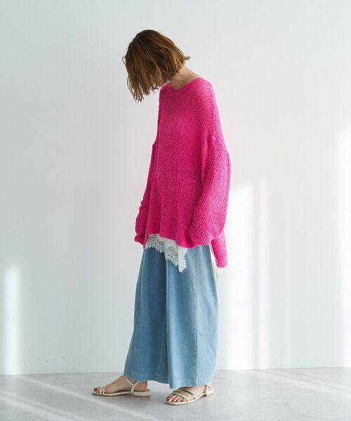 Editt by YECCA VECCA(エディットバイイェッカヴェッカ)の「ルーズニットプルオーバー(ニット/セーター・レディース・ピンク/その他7/アイボリー・FREE)」の13枚目の写真