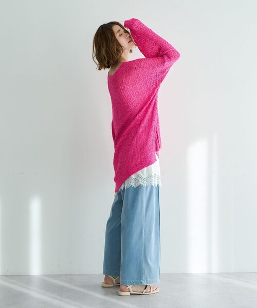 Editt by YECCA VECCA(エディットバイイェッカヴェッカ)の「ルーズニットプルオーバー(ニット/セーター・レディース・ピンク/その他7/アイボリー・FREE)」の14枚目の写真