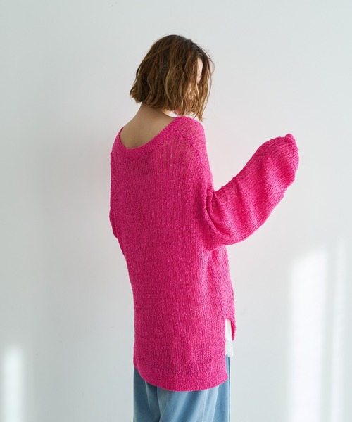 Editt by YECCA VECCA（エディットバイイェッカヴェッカ）の「ルーズニットプルオーバー（ニット/セーター・レディース・ピンク/その他7/アイボリー・FREE）」の18枚目の写真